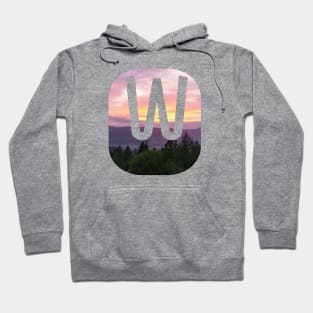 Initial W Sunset Photograph Hoodie